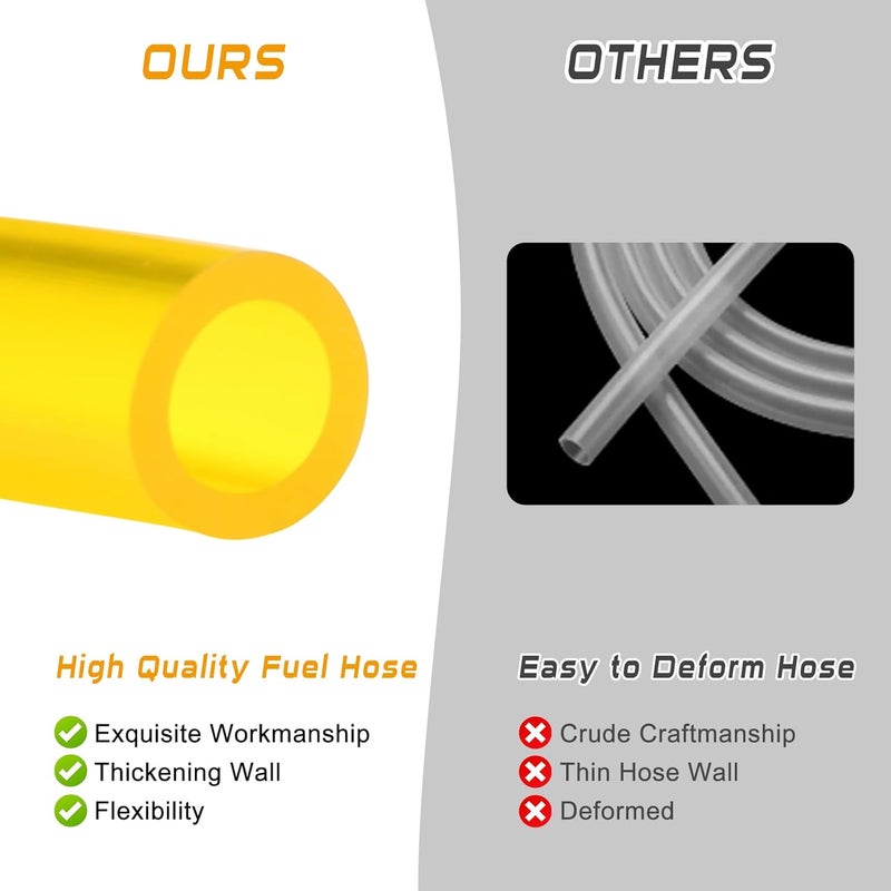 steauty 9.8 Feet Long Fuel Line Gas Tube Fuel Transfer Hose (ID 8mm * OD 12mm) with Hose Clamps, High Transparency, Corrosion Resistance PVC Material for Automotive Fuel Systems Engines - Image 5